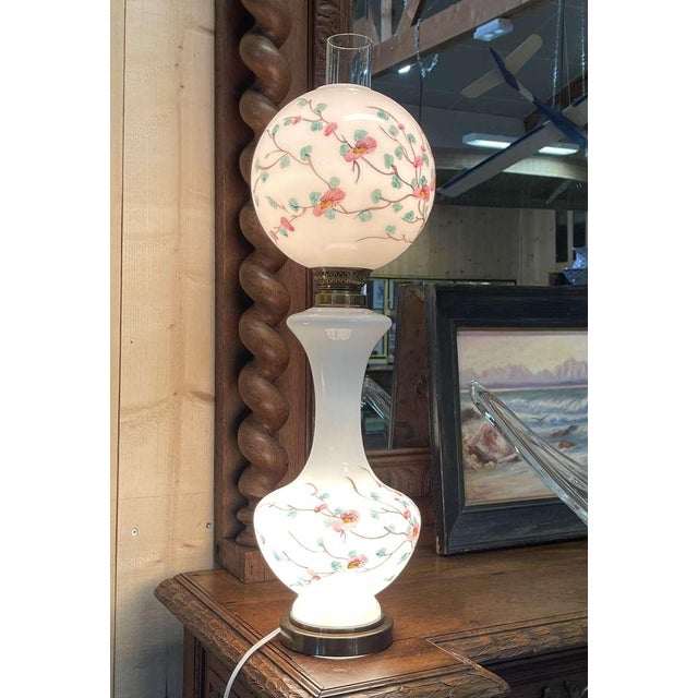 Late 19th Century Napoleon III Lamp in White Opaline Glass For Sale - Image 7 of 15