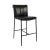 Beautiful top grain black leather counter stool. Solid and sturdy black iron frame and legs with double seat cushion and...