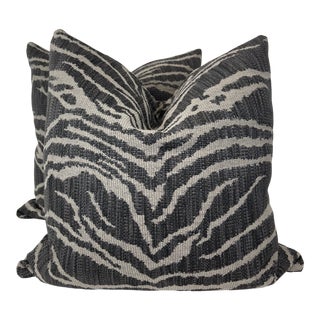 Woven Tiger 22” Pillows-A Pair For Sale