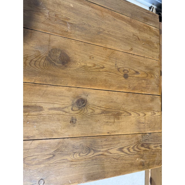 Antique Pine Harvest / Console Table With Three Drawers From England For Sale - Image 13 of 18