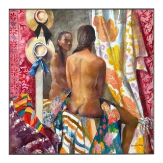 Mid Century Oil Painting on Canvas by Blanch Fried For Sale