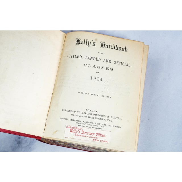 Fascinating Kelly's Handbook to the Titled, Landed and Official Classes 1914 Antique Book History For Sale In New York - Image 6 of 11