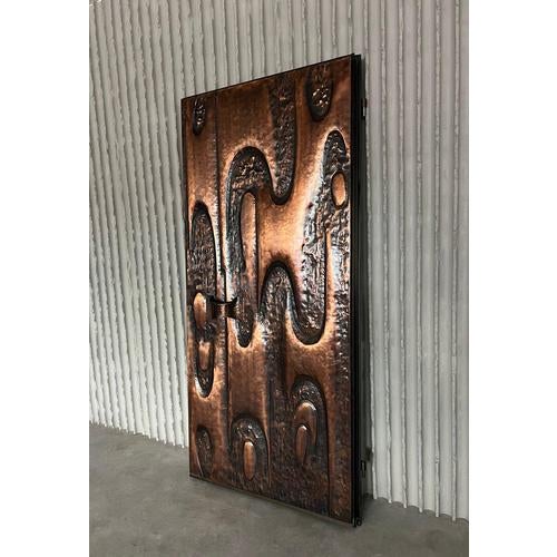 Copper Brutalist Art Door, 1960s For Sale - Image 8 of 8