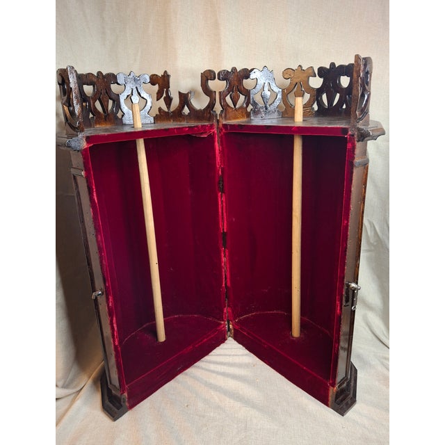 Early 19th Century Antique 19thC Italian Sephardic Torah Case Tik Hand Carved Wood J Greenstein Prov For Sale - Image 5 of 17