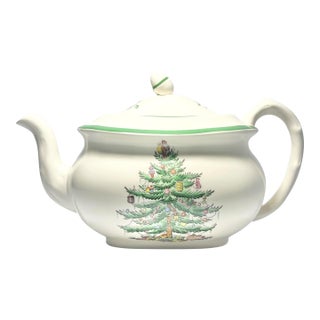 Spode “Christmas Tree” Ceramic Teapot & Lid For Sale