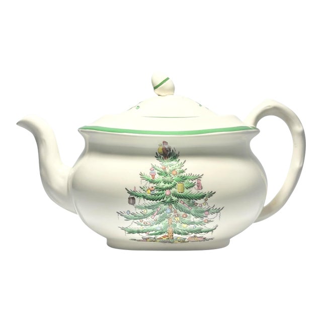 Spode “Christmas Tree” Ceramic Teapot & Lid For Sale