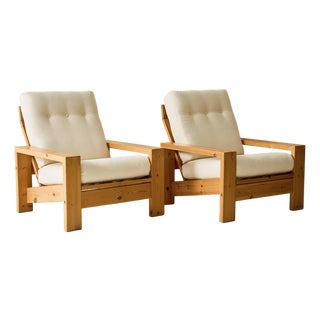Swedish Pine Chairs, 1970's. For Sale