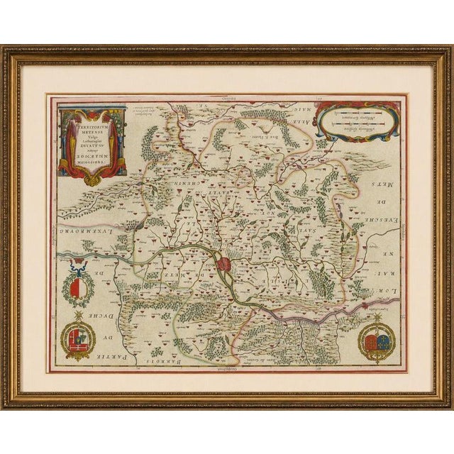 Antique Metz, Lorraine & Verdun Blaeu Atlas Map, France, 1642 For Sale - Image 11 of 11