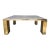 1970s French Modern Brass and Travertine Dining Table For Sale