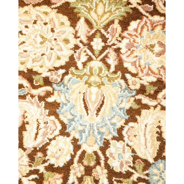 Traditional Mogul Hand-Knotted Area Rug - Brown, 8' 1" x 10' 2" For Sale - Image 3 of 8
