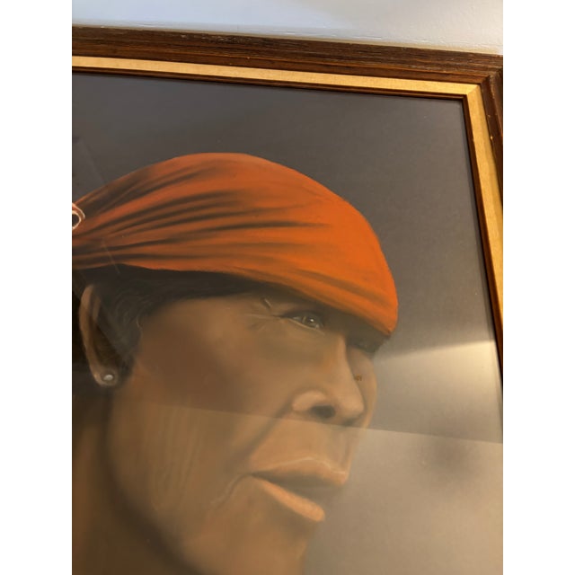 1990s Vintage Extra Large Native Woman Portrait, "Rosita", Signed and Dated For Sale - Image 5 of 14