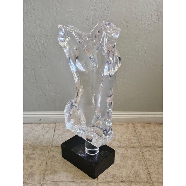 Mid-Century Modern FemaleTorso Sculpture in Solid Lucite For Sale - Image 12 of 18