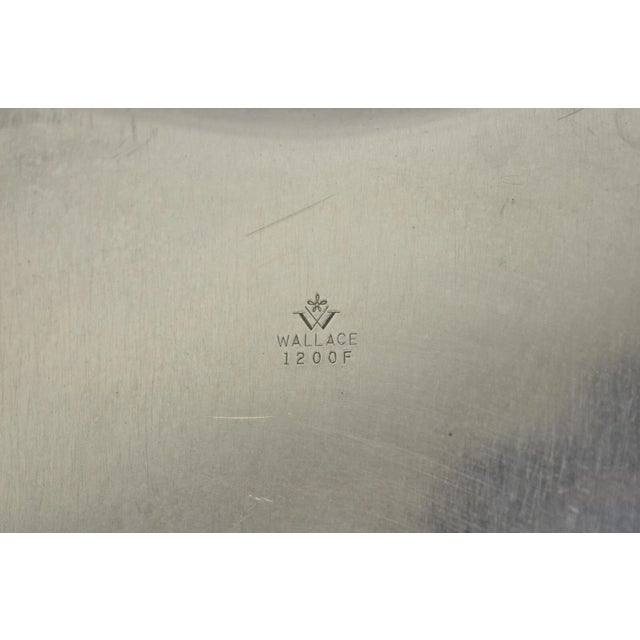 Antique Wallace Baroque Large 28" Silver Plated Serving Bar Tray W/ Handles For Sale - Image 10 of 12