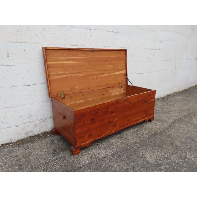 Early 1900s Solid Cedar Hope Chest Blanket Trunk Bench 6305 For Sale - Image 16 of 16