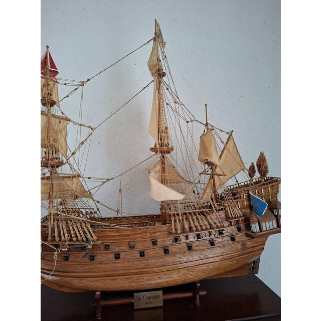 Large Model of the Ship La Couronne French Vessel, 1636 For Sale - Image 6 of 9