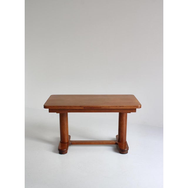 Art Deco Patinated Oak Table, 1930s For Sale - Image 6 of 18