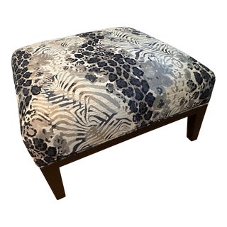Transitional Holly Hunt Square Ottoman For Sale