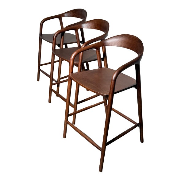 Kobe Bar Chair in Walnut Finish For Sale