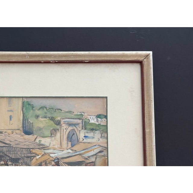Mediterranean Original Late 19th Century Art Hl Hildabrant Tangiers Drawing Framed For Sale - Image 3 of 17