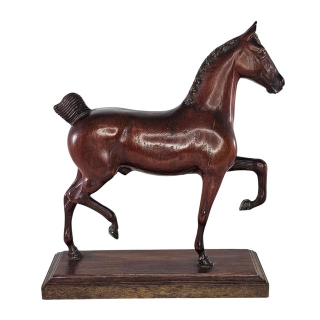 Peter Giba Hand Carved Wood Horse Folk Art Sculpture Unsigned For Sale - Image 4 of 8