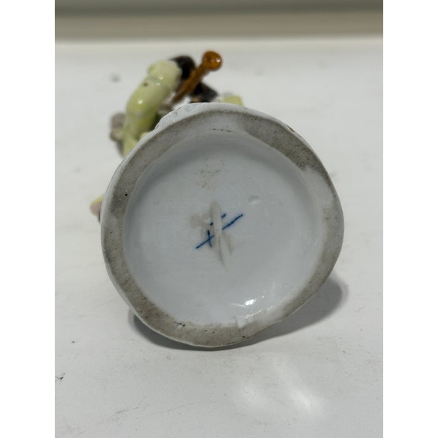 Ceramic Meissen Style Porcelain Monkey Band Flute Player For Sale - Image 7 of 9