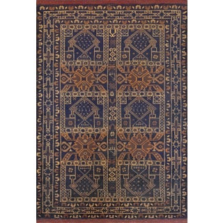 Early 20th Century Handwoven Wool Baluch Accent Rug For Sale