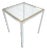 Chrome Brass Glass Top 24" Square Italian Mid Century Modern Side Table Stand For Sale
