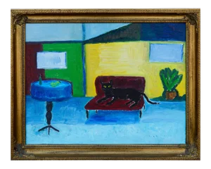 Jonathan Taylor "Red Couch, Black Cat" Fauvist Interior 2014