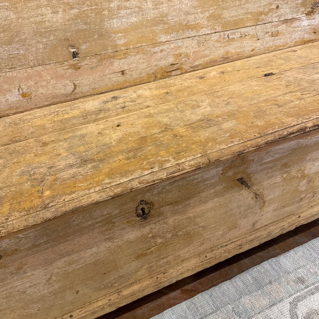 Wood Italian Hall Benches/Cassapanca, Pair Available For Sale - Image 7 of 9