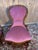 Gold Louis Philippe Chairs in Walnut and Pink Velvet, Set of 2 For Sale - Image 8 of 9