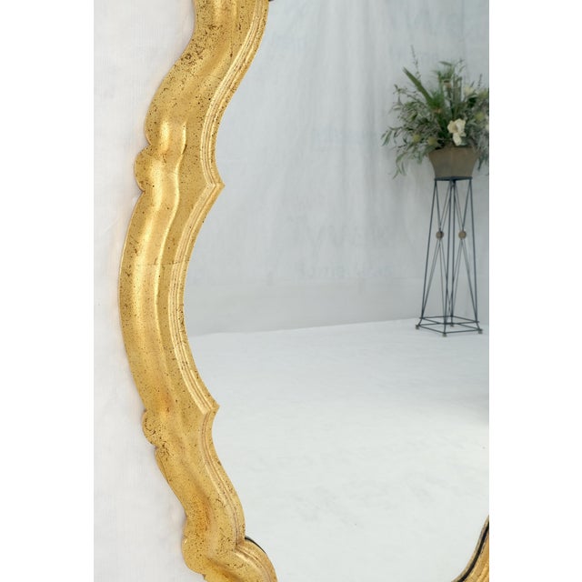 La Barge La Barge Large 33x48 Shield Shape Gold Leaf Gilt Wall Mirror MINT For Sale - Image 4 of 9