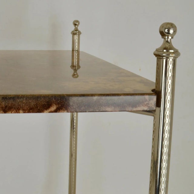 Aldo Tura Parchment Side Table on Chrome Legs by Aldo Tura For Sale - Image 4 of 10