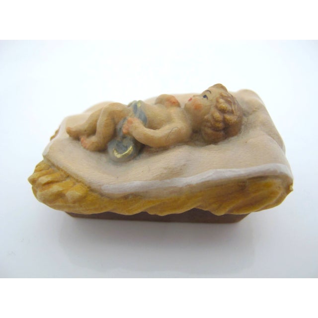 Figurative Anri Italy Karl Kuolt Baby Jesus Nativity Manger Christmas Figurine For Sale - Image 3 of 8