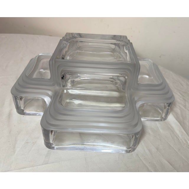 Large Daum Art Deco Clear and Frosted Crystal Centerpiece Bowl Sculpture MCM For Sale - Image 10 of 17