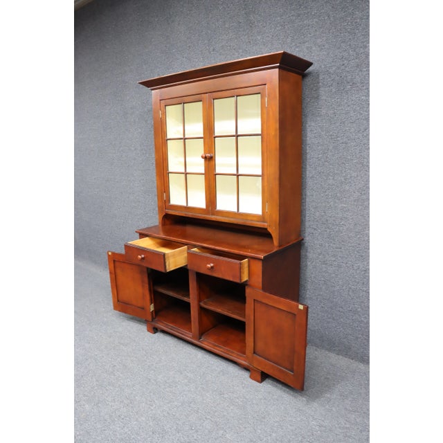 Late 20th Century Kindel Cherry Dutch Cupboard For Sale - Image 5 of 12