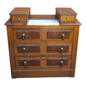 Victorian Partial Burled Mahogany Chest of Drawers