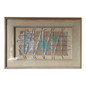 70's Vintage C. Dunlap "String Thingi" Wall Art, Framed