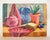Paint Post Impressionist Colorful Original Painting Still Life, Signed, 1944 For Sale - Image 7 of 8