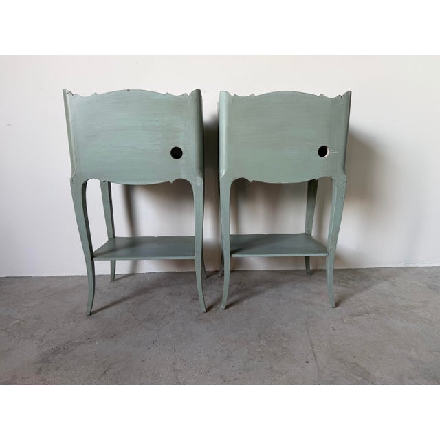 1960s Vintage French Louis XV Style Painted Nightstands - A Pair For Sale - Image 9 of 12