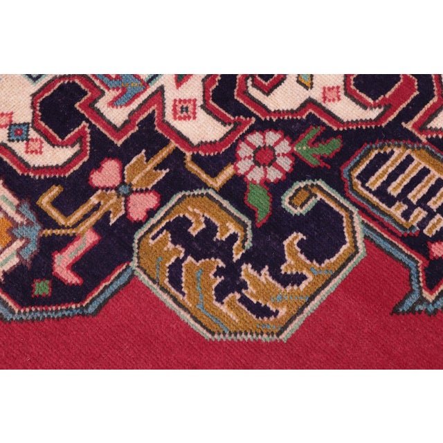 Shabby Chic Persian Vintage Tabriz Red/Purple Wool Rug - 9'8'' X 13'0'' For Sale - Image 4 of 10