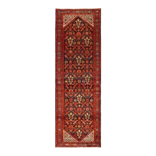 1900 - 1909 Navy Blue Persian Antique Malayer Runner For Sale