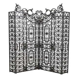 Maitland Smith Wrought Iron & Bronze Room Divider Screen For Sale
