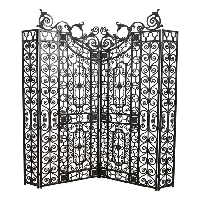 Maitland Smith Wrought Iron & Bronze Room Divider Screen For Sale