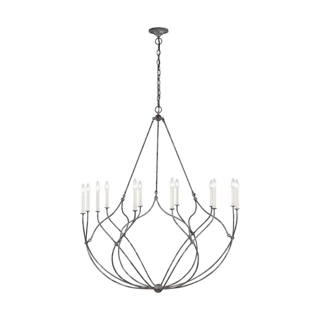 Chapman & Myers by Visual Comfort Studio Richmond Large Chandelier, Gray For Sale In Greenville, SC - Image 6 of 6