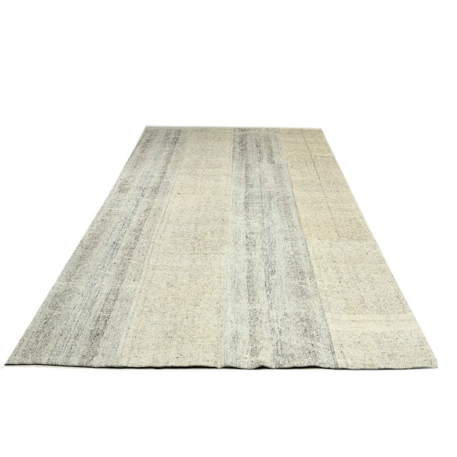 Vintage handwoven Modern kilim rug from Adana region of Turkey. Aprroximately 45-55 years old. Backed with good quality...