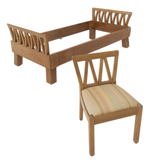 Set of Mid-Century Single Bed and Chair from Ugo Carrà, 1950s