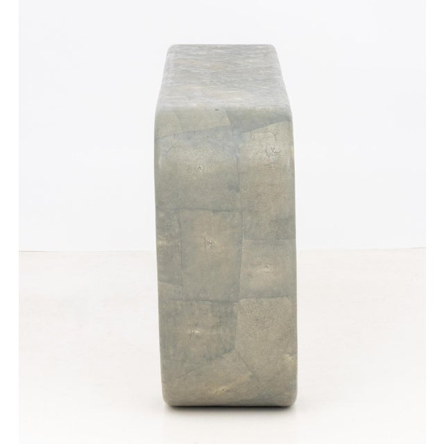 Gray Karl Springer Style Tessellated Shagreen Waterfall Console For Sale - Image 8 of 8