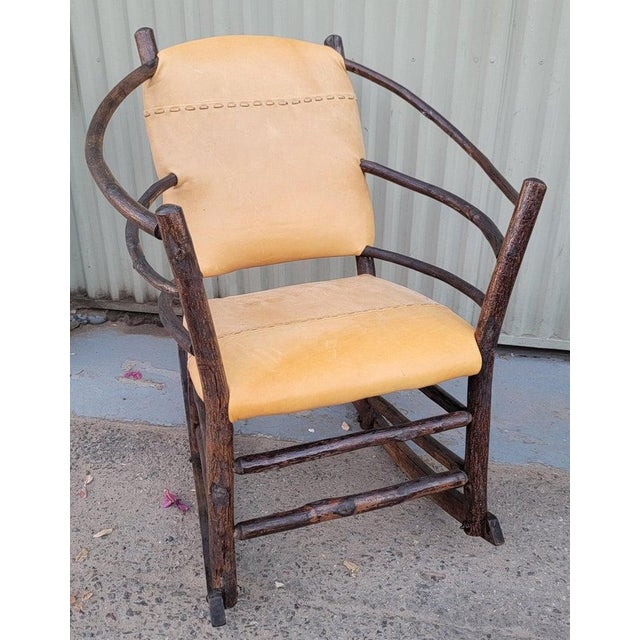 Wood Old Hickory Barrel Back Rocking Chair For Sale - Image 7 of 11