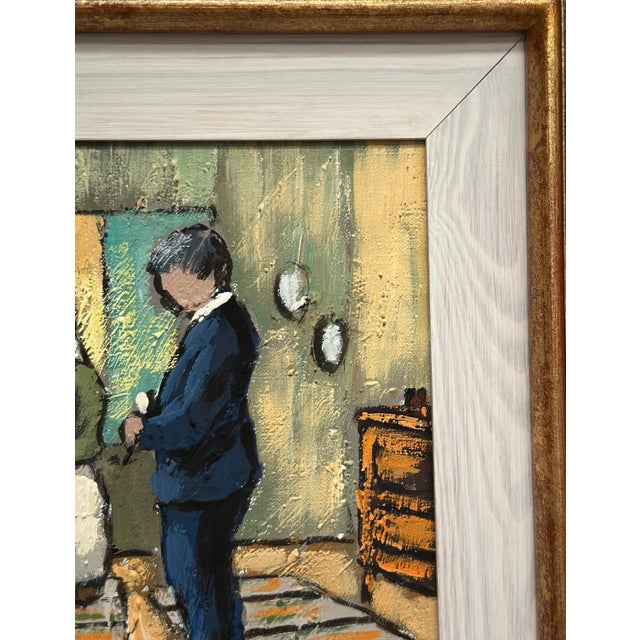 H. Strand, Gathering, 1950s, Oil on Canvas, Framed For Sale - Image 13 of 18