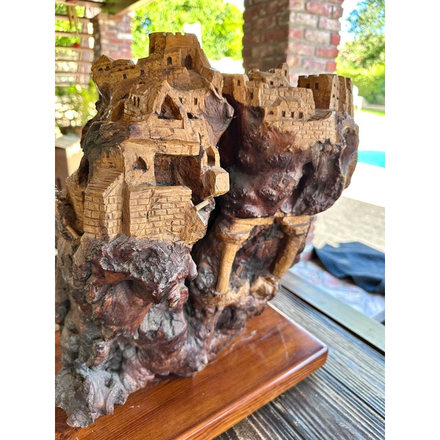 Exceptional Early 20th Century Olivewood Root Architectural Sculpture of Ancient Jerusalem For Sale - Image 17 of 18